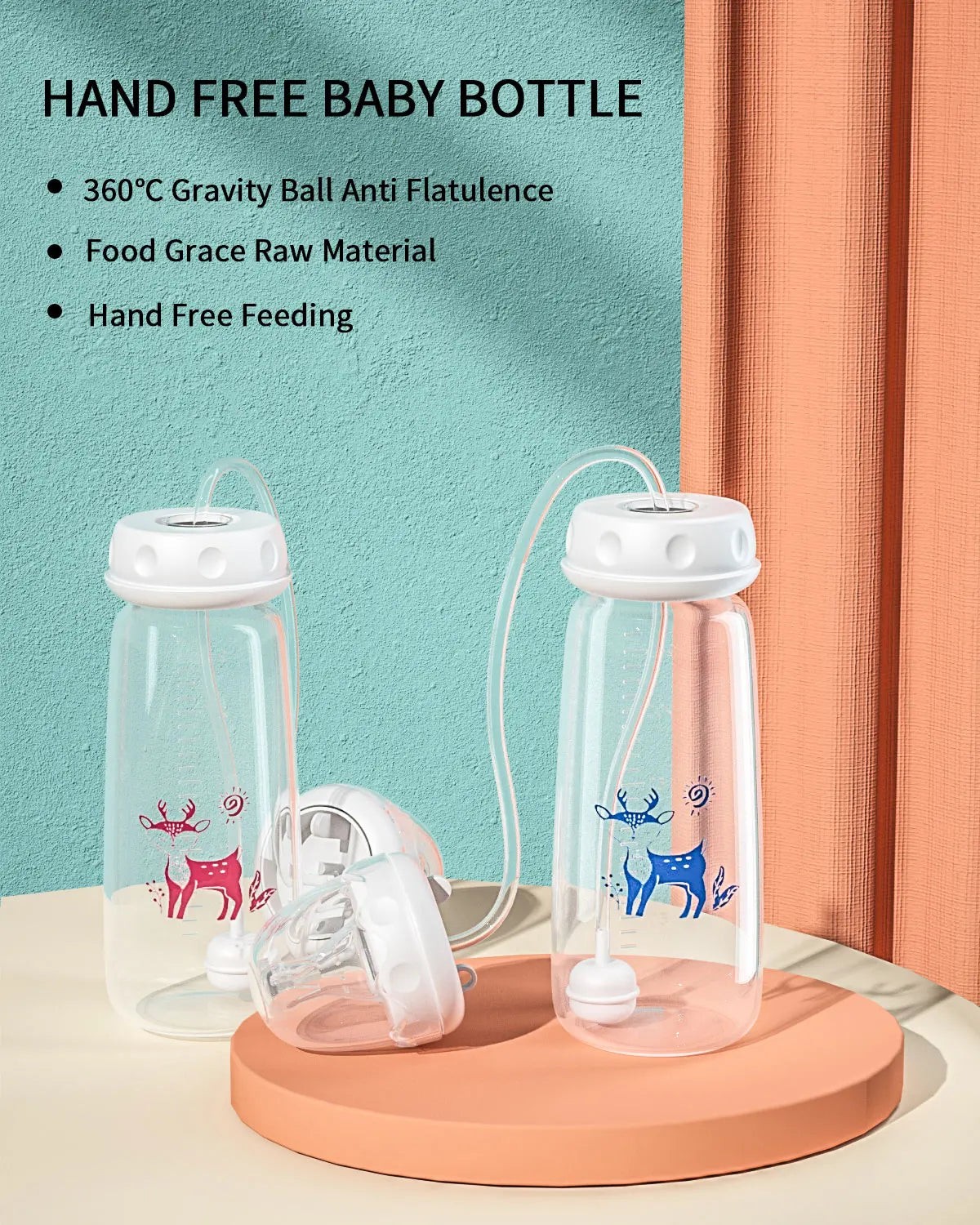 BornBL Hands-Free Anti-Colic Baby Bottle – 240ml